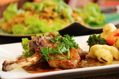 Malbec Risotto with Lamb Chops
